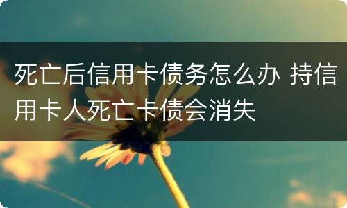 死亡后信用卡债务怎么办 持信用卡人死亡卡债会消失