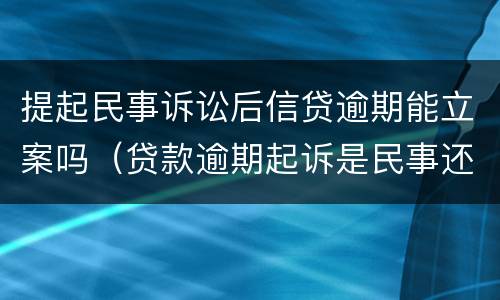 提起民事诉讼后信贷逾期能立案吗（贷款逾期起诉是民事还是刑事）