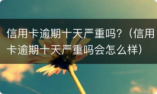 信用卡逾期十天严重吗?（信用卡逾期十天严重吗会怎么样）