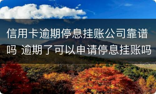 信用卡逾期停息挂账公司靠谱吗 逾期了可以申请停息挂账吗