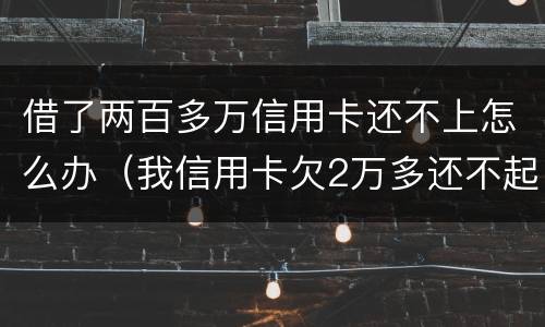 借了两百多万信用卡还不上怎么办（我信用卡欠2万多还不起怎么办）