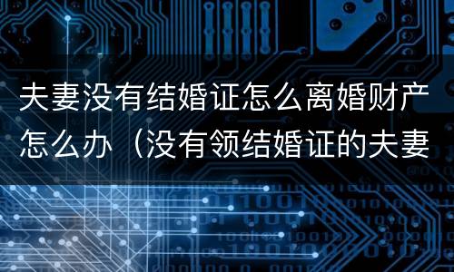 夫妻没有结婚证怎么离婚财产怎么办（没有领结婚证的夫妻离婚财产该怎么分）