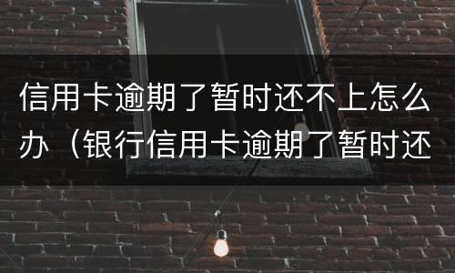 信用卡逾期了暂时还不上怎么办（银行信用卡逾期了暂时还不上怎么办）