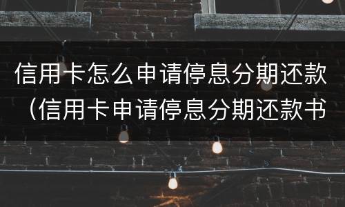 信用卡怎么申请停息分期还款（信用卡申请停息分期还款书面怎么写）