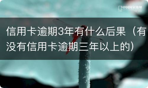 信用卡逾期3年有什么后果（有没有信用卡逾期三年以上的）
