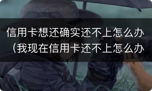 信用卡想还确实还不上怎么办（我现在信用卡还不上怎么办）
