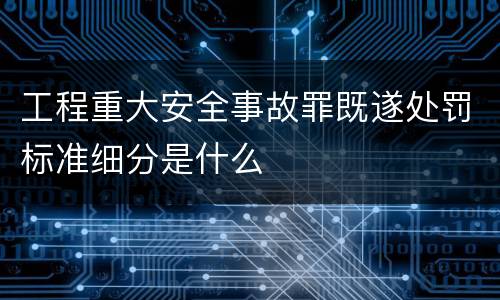工程重大安全事故罪既遂处罚标准细分是什么