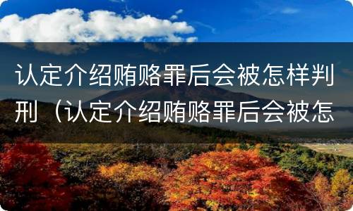 认定介绍贿赂罪后会被怎样判刑（认定介绍贿赂罪后会被怎样判刑呢）