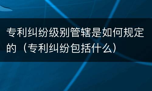 专利纠纷级别管辖是如何规定的（专利纠纷包括什么）