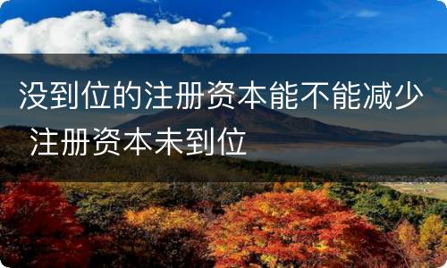 没到位的注册资本能不能减少 注册资本未到位