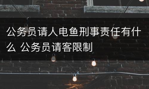公务员请人电鱼刑事责任有什么 公务员请客限制