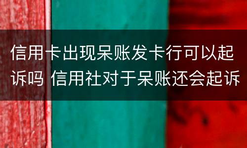 信用卡出现呆账发卡行可以起诉吗 信用社对于呆账还会起诉吗