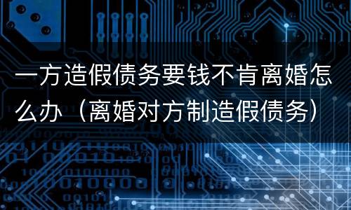 一方造假债务要钱不肯离婚怎么办（离婚对方制造假债务）