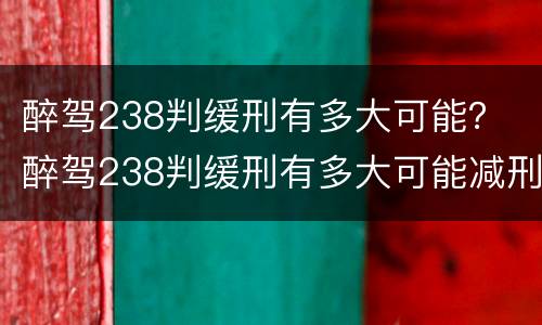醉驾238判缓刑有多大可能？ 醉驾238判缓刑有多大可能减刑