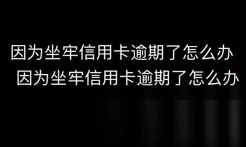 因为坐牢信用卡逾期了怎么办 因为坐牢信用卡逾期了怎么办理