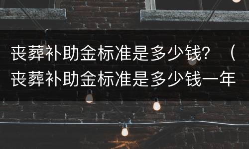 丧葬补助金标准是多少钱？（丧葬补助金标准是多少钱一年）