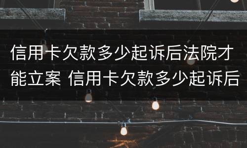 信用卡欠款多少起诉后法院才能立案 信用卡欠款多少起诉后法院才能立案调解