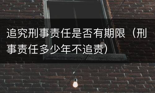 追究刑事责任是否有期限（刑事责任多少年不追责）