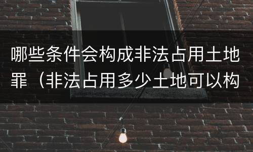 哪些条件会构成非法占用土地罪（非法占用多少土地可以构成犯罪）