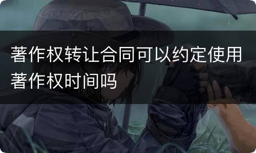 著作权转让合同可以约定使用著作权时间吗