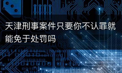 天津刑事案件只要你不认罪就能免于处罚吗