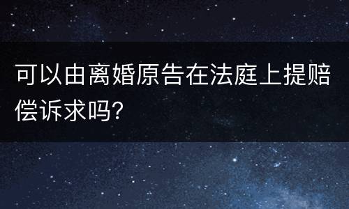 可以由离婚原告在法庭上提赔偿诉求吗？