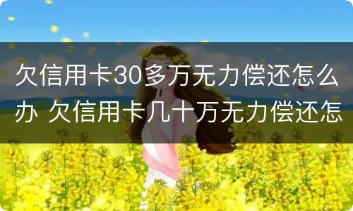 欠信用卡30多万无力偿还怎么办 欠信用卡几十万无力偿还怎么办