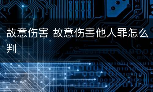 故意伤害 故意伤害他人罪怎么判