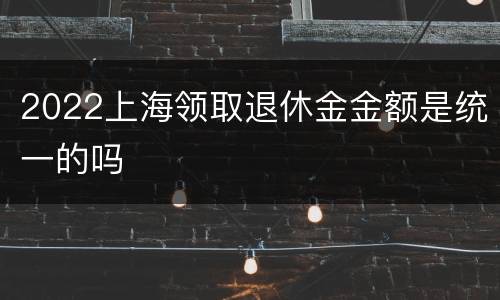 2022上海领取退休金金额是统一的吗
