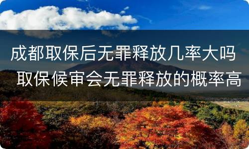 成都取保后无罪释放几率大吗 取保候审会无罪释放的概率高吗