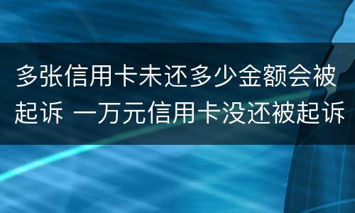 多张信用卡未还多少金额会被起诉 一万元信用卡没还被起诉能判多长时间