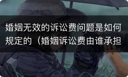 婚姻无效的诉讼费问题是如何规定的（婚姻诉讼费由谁承担）