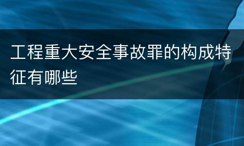 工程重大安全事故罪的构成特征有哪些