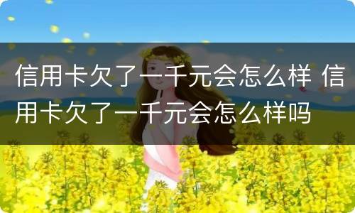 信用卡欠了一千元会怎么样 信用卡欠了一千元会怎么样吗