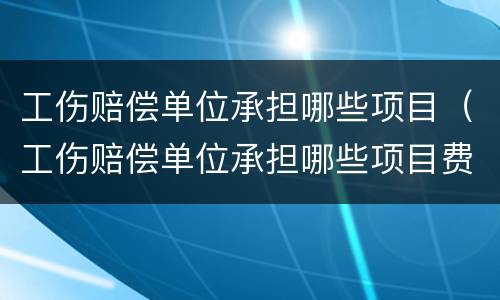 工伤赔偿单位承担哪些项目（工伤赔偿单位承担哪些项目费用）