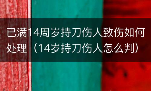 已满14周岁持刀伤人致伤如何处理（14岁持刀伤人怎么判）