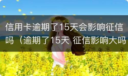 信用卡逾期了15天会影响征信吗（逾期了15天 征信影响大吗）