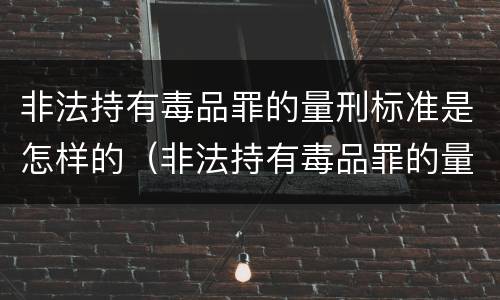 非法持有毒品罪的量刑标准是怎样的（非法持有毒品罪的量刑标准是怎样的呢）