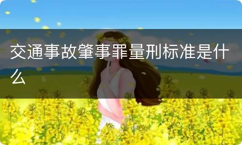 交通事故肇事罪量刑标准是什么