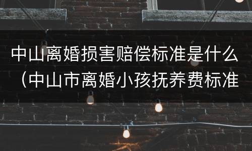 中山离婚损害赔偿标准是什么（中山市离婚小孩抚养费标准）