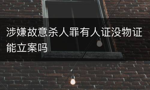 涉嫌故意杀人罪有人证没物证能立案吗