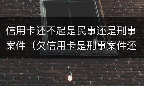 信用卡还不起是民事还是刑事案件（欠信用卡是刑事案件还是民事案件）