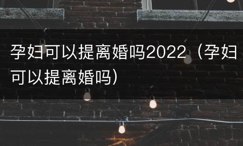 孕妇可以提离婚吗2022（孕妇可以提离婚吗）