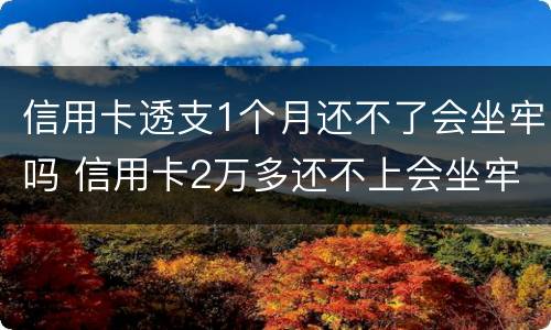信用卡透支1个月还不了会坐牢吗 信用卡2万多还不上会坐牢吗