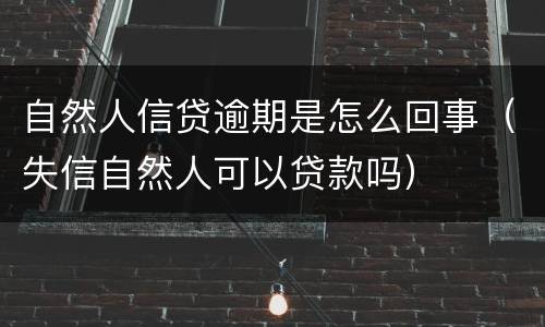 自然人信贷逾期是怎么回事（失信自然人可以贷款吗）