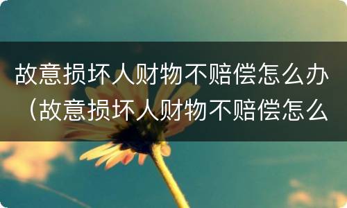 故意损坏人财物不赔偿怎么办（故意损坏人财物不赔偿怎么办理）