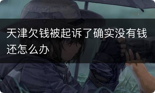 天津欠钱被起诉了确实没有钱还怎么办