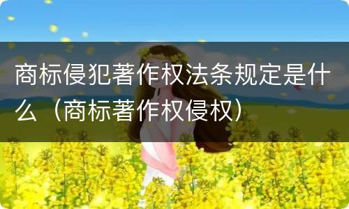 商标侵犯著作权法条规定是什么（商标著作权侵权）