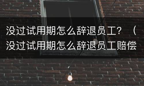 没过试用期怎么辞退员工？（没过试用期怎么辞退员工赔偿）