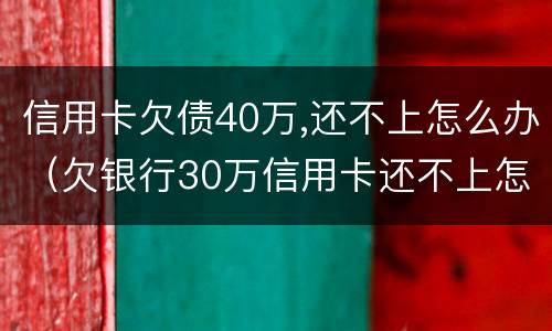 信用卡欠债40万,还不上怎么办（欠银行30万信用卡还不上怎么办）